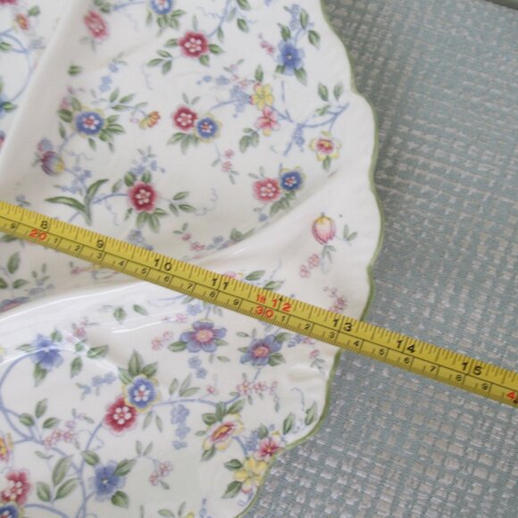 VTG New Andrea by Sadek, CORONA Anti Pasti Tray, Dish Floral Embossed Scalloped - Picture 7 of 10